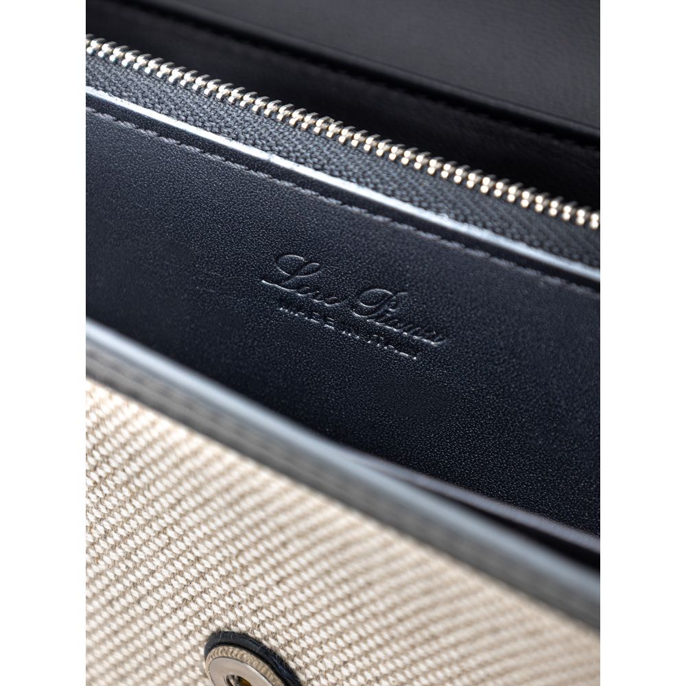 Loro Piana Beige Fabric and Leather Wallet