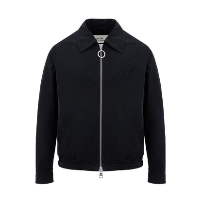 Ami Paris Black Zip-Up Bomber Jacket