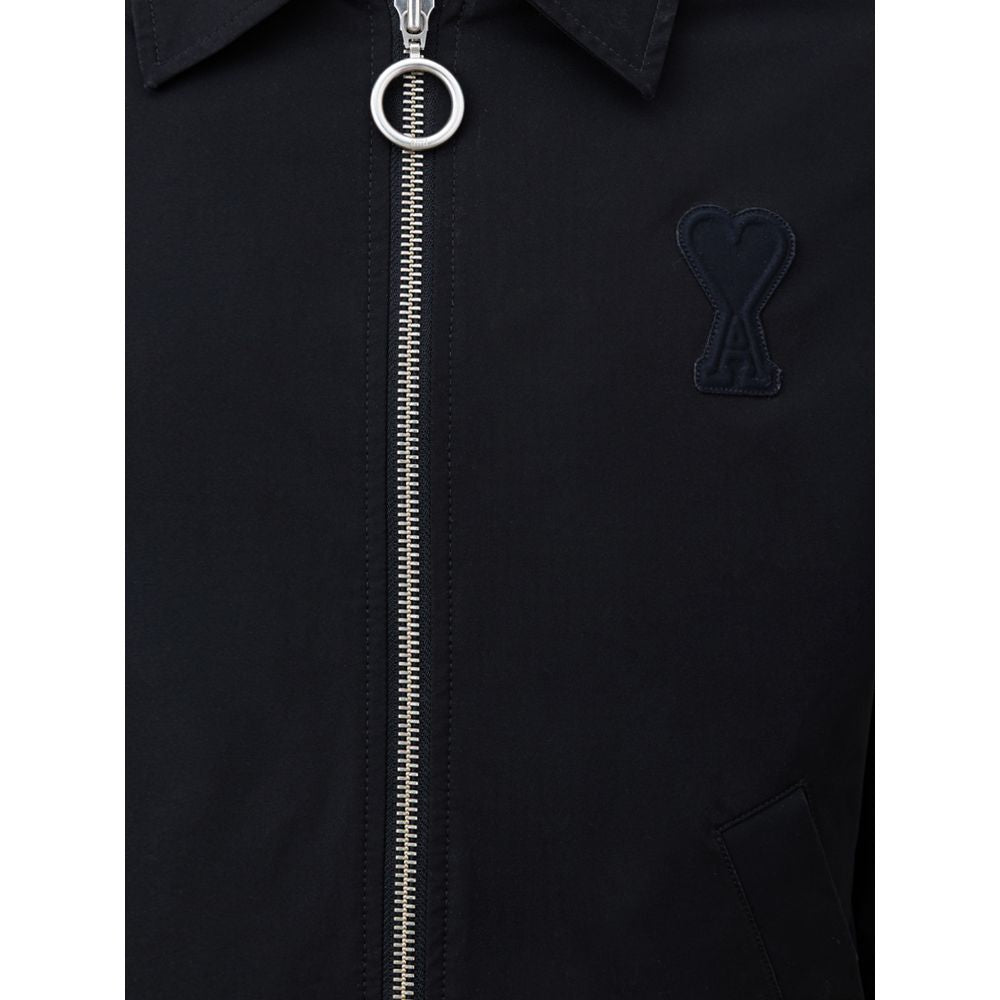 Ami Paris Black Zip-Up Bomber Jacket
