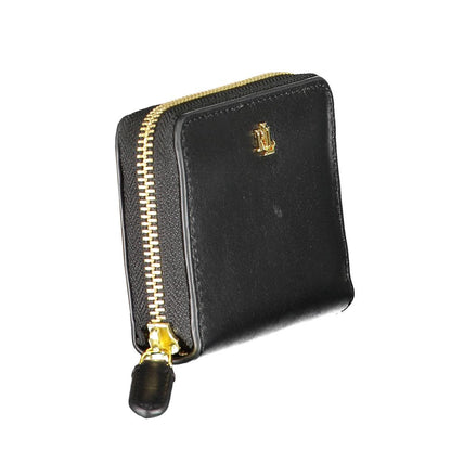 Ralph Lauren Black Leather Wallet with Zip Closure