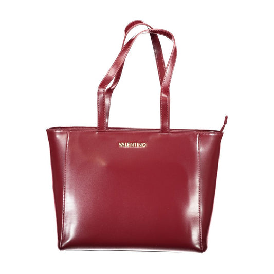 Mario Valentino Red Leather Handbag with Iconic Logo
