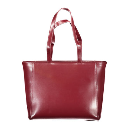 Mario Valentino Red Leather Handbag with Iconic Logo