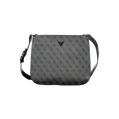 Guess Jeans Black Meridian Handbag – Faux Leather, Adjustable Straps