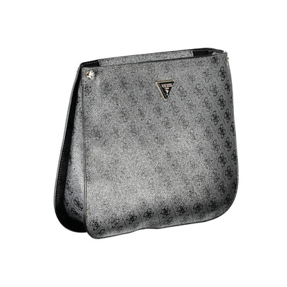 Guess Jeans Black Meridian Handbag – Faux Leather, Adjustable Straps