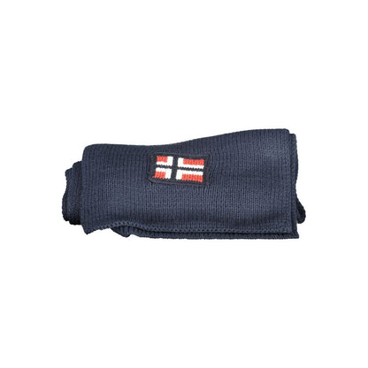 Norway 1963 Blue Acrylic Scarf - 180x28 cm, Embroidered Logo