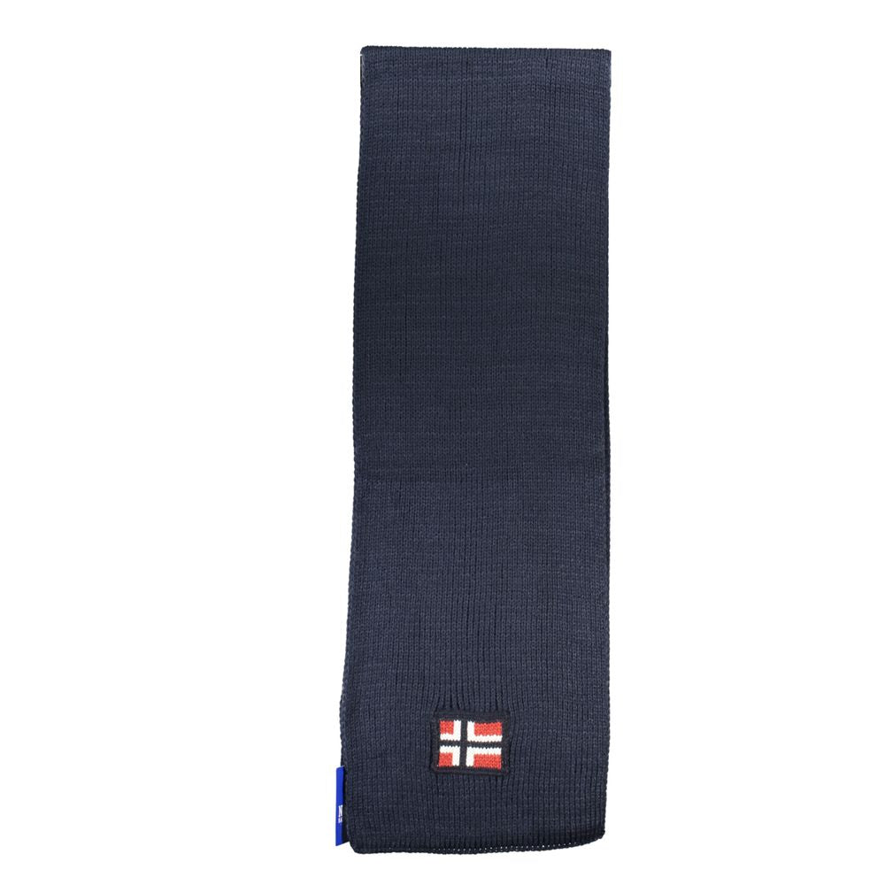 Norway 1963 Blue Acrylic Scarf - 180x28 cm, Embroidered Logo