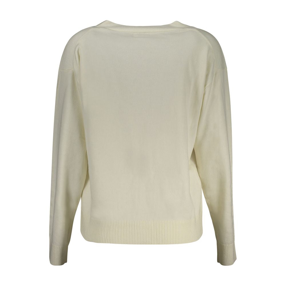Guess Jeans White Polyester Sweater - Elegant Comfort