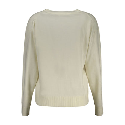 Guess Jeans White Polyester Sweater - Elegant Comfort