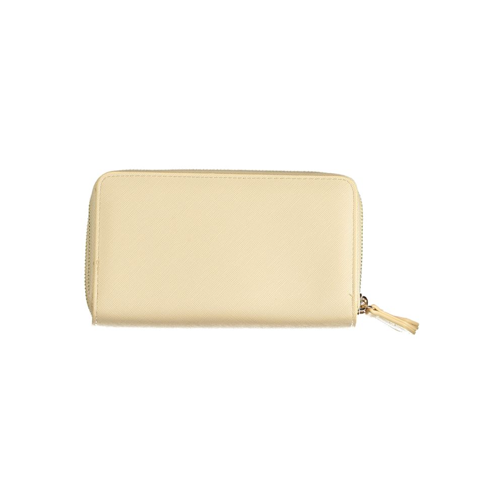 Mario Valentino Beige Polyethylene Wallet with Multiple Compartments