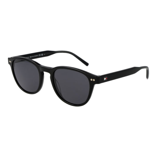 Tommy Hilfiger Men's Sunglasses – Black Full-Rim Frame with Grey Lenses, 51mm