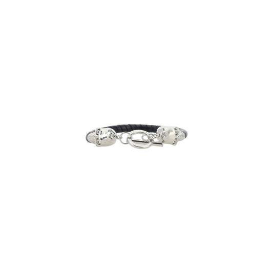 Alexander McQueen Calfskin Bracelet with Iconic Skull Clasp