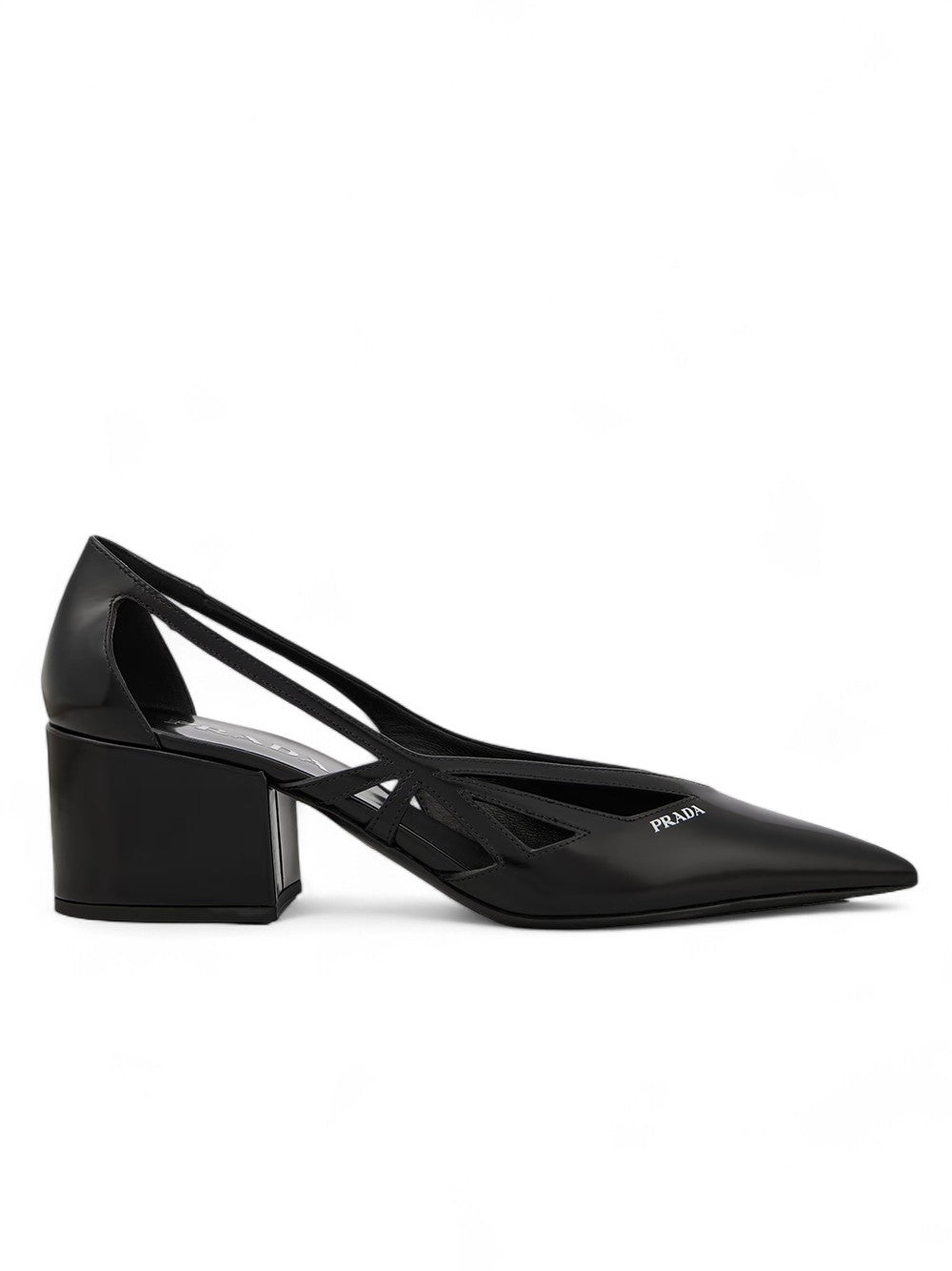 Prada Black Leather Cut-Out Pumps 55 - Elevate Your Footwear Collection