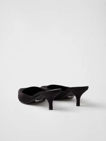Prada Black Satin Sabot - Sophisticated Elegance