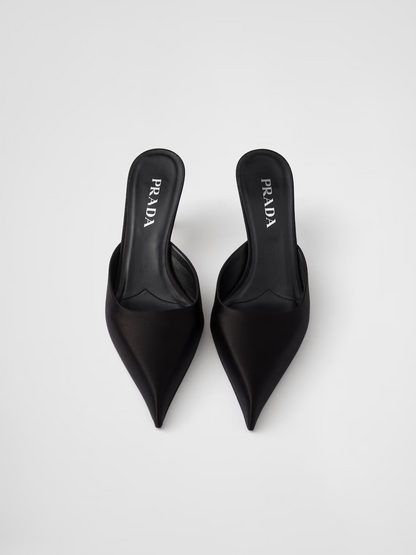 Prada Black Satin Sabot - Sophisticated Elegance