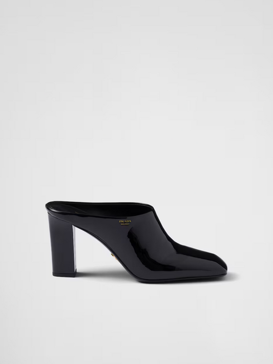 Prada Patent Leather Heeled Sandals - Sophisticated Elegance