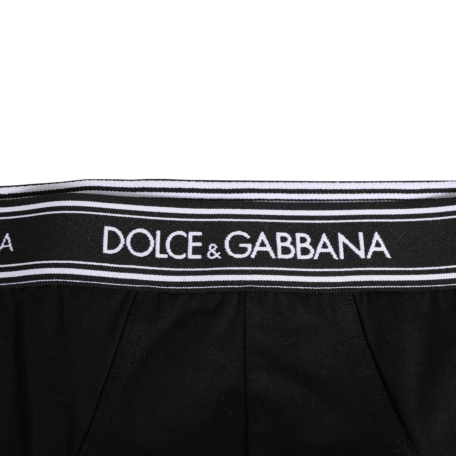 Dolce & Gabbana Black Cotton Stretch Logo Briefs