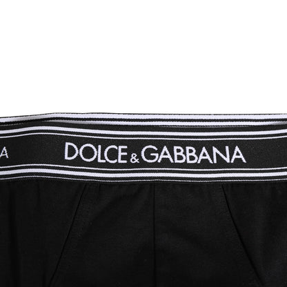 Dolce & Gabbana Black Cotton Stretch Logo Briefs