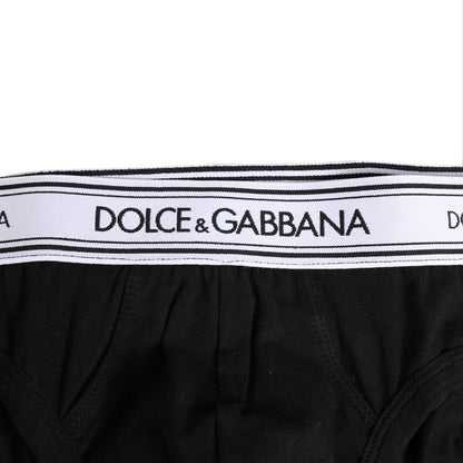 Dolce & Gabbana Black Cotton Stretch Regular Brief Underwear