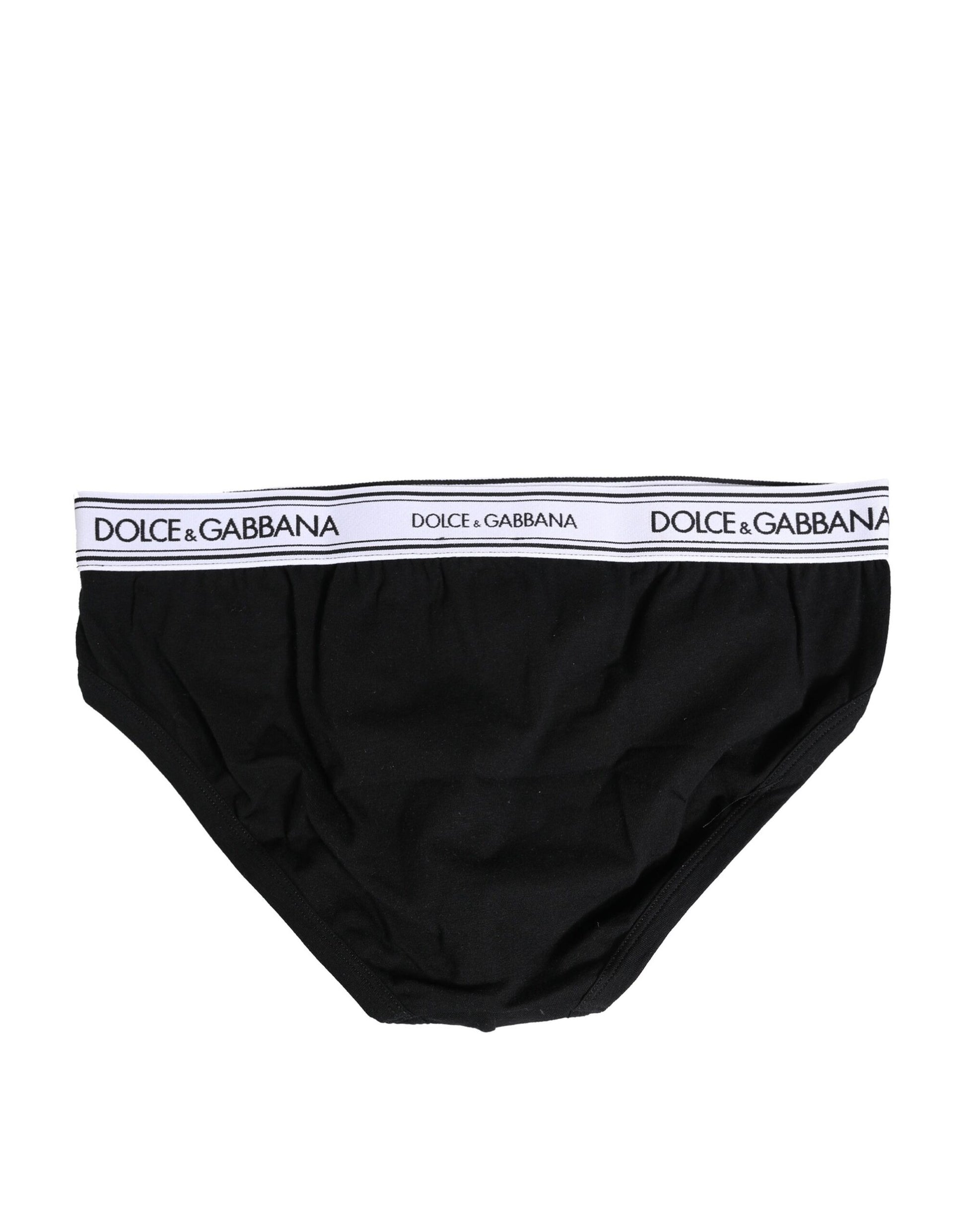 Dolce & Gabbana Black Cotton Stretch Regular Brief Underwear