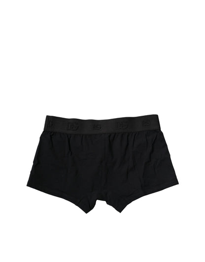 Dolce & Gabbana Black Cotton Stretch Boxer Briefs
