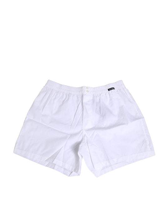 Dolce & Gabbana White Cotton Regular Boxer Shorts