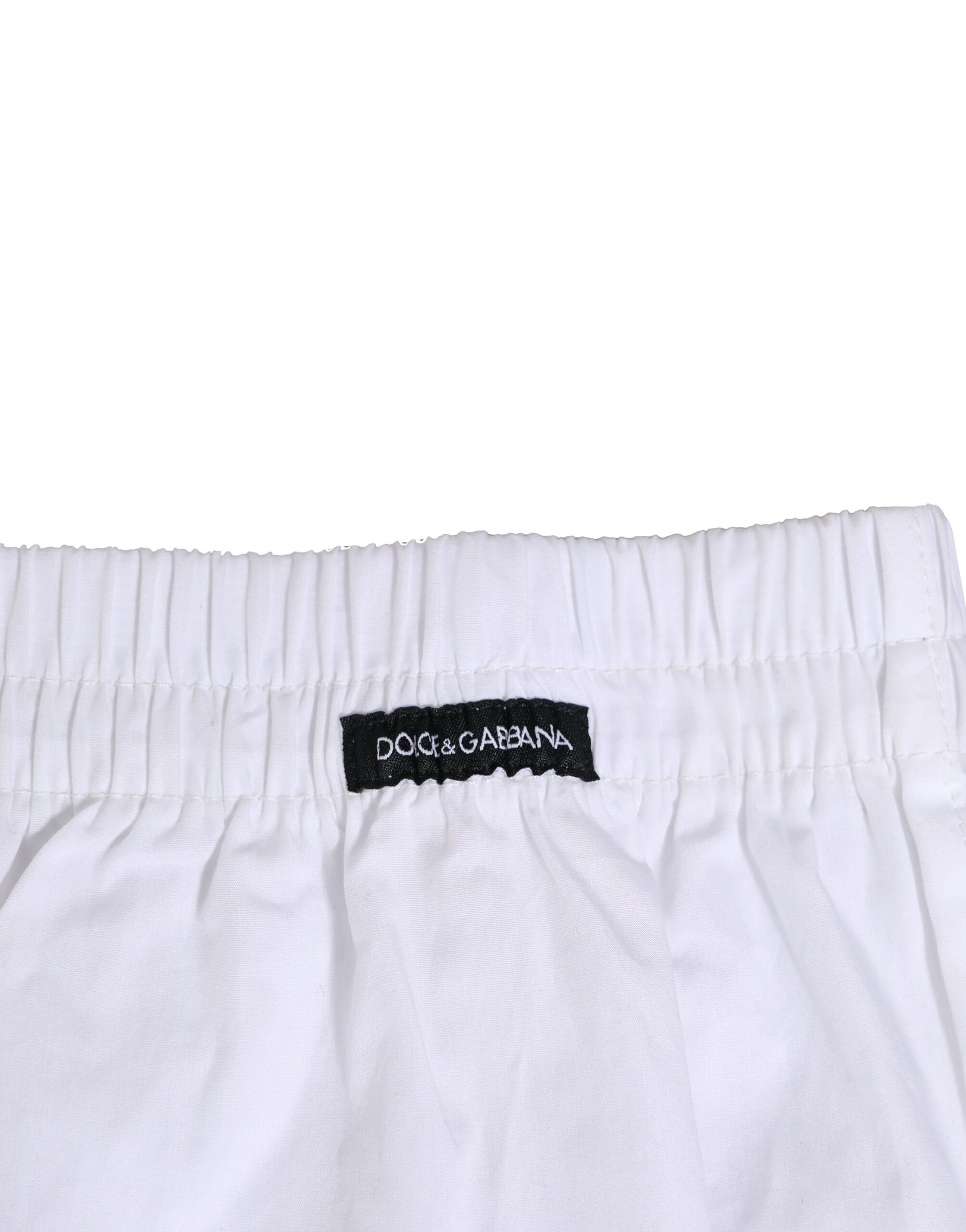 Dolce & Gabbana White Cotton Regular Boxer Shorts