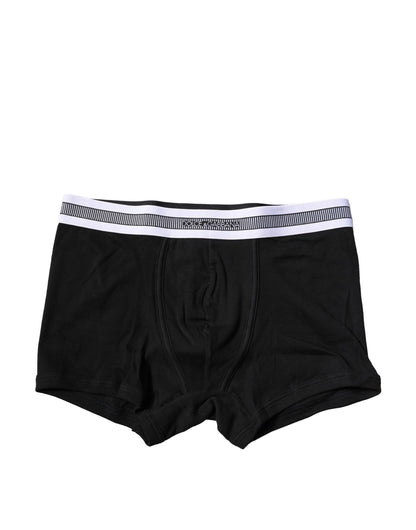 Dolce & Gabbana Black Cotton Stretch Boxer Briefs