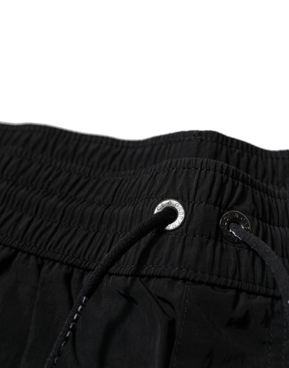 Dolce & Gabbana Black Polyester Swim Shorts for Men