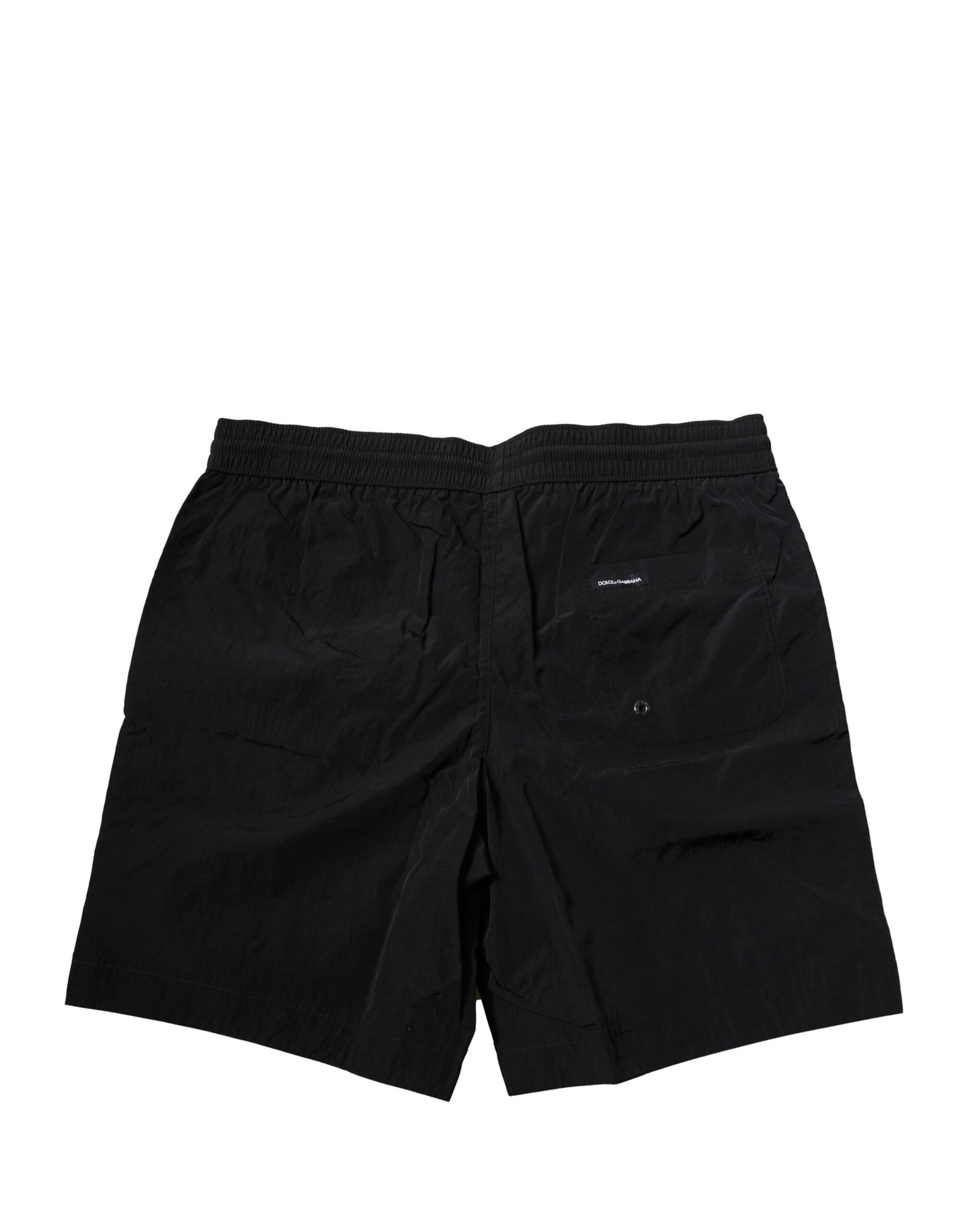 Dolce & Gabbana Black Polyester Swim Shorts for Men