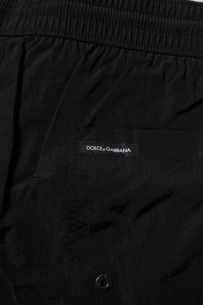 Dolce & Gabbana Black Polyester Swim Shorts for Men
