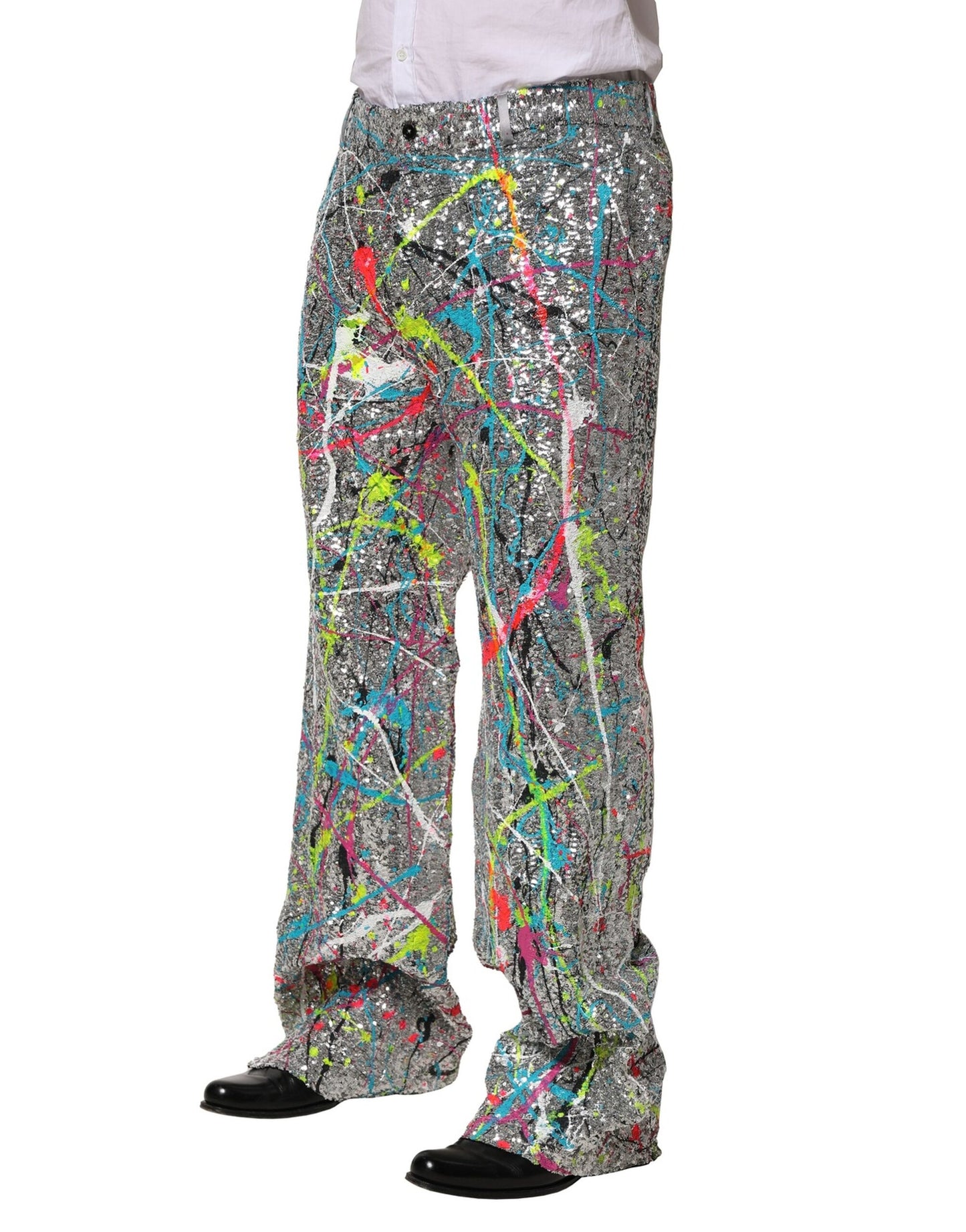 Dolce & Gabbana Multicolor Sequined Straight Pants
