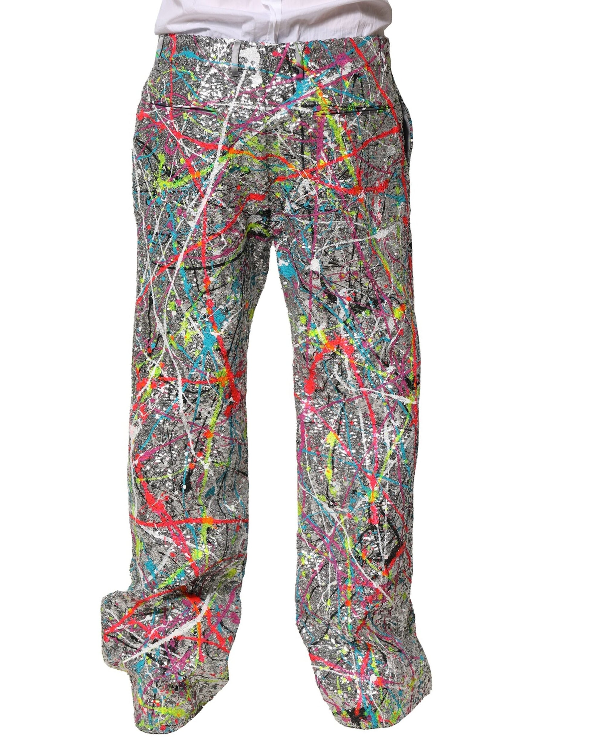 Dolce & Gabbana Multicolor Sequined Straight Pants
