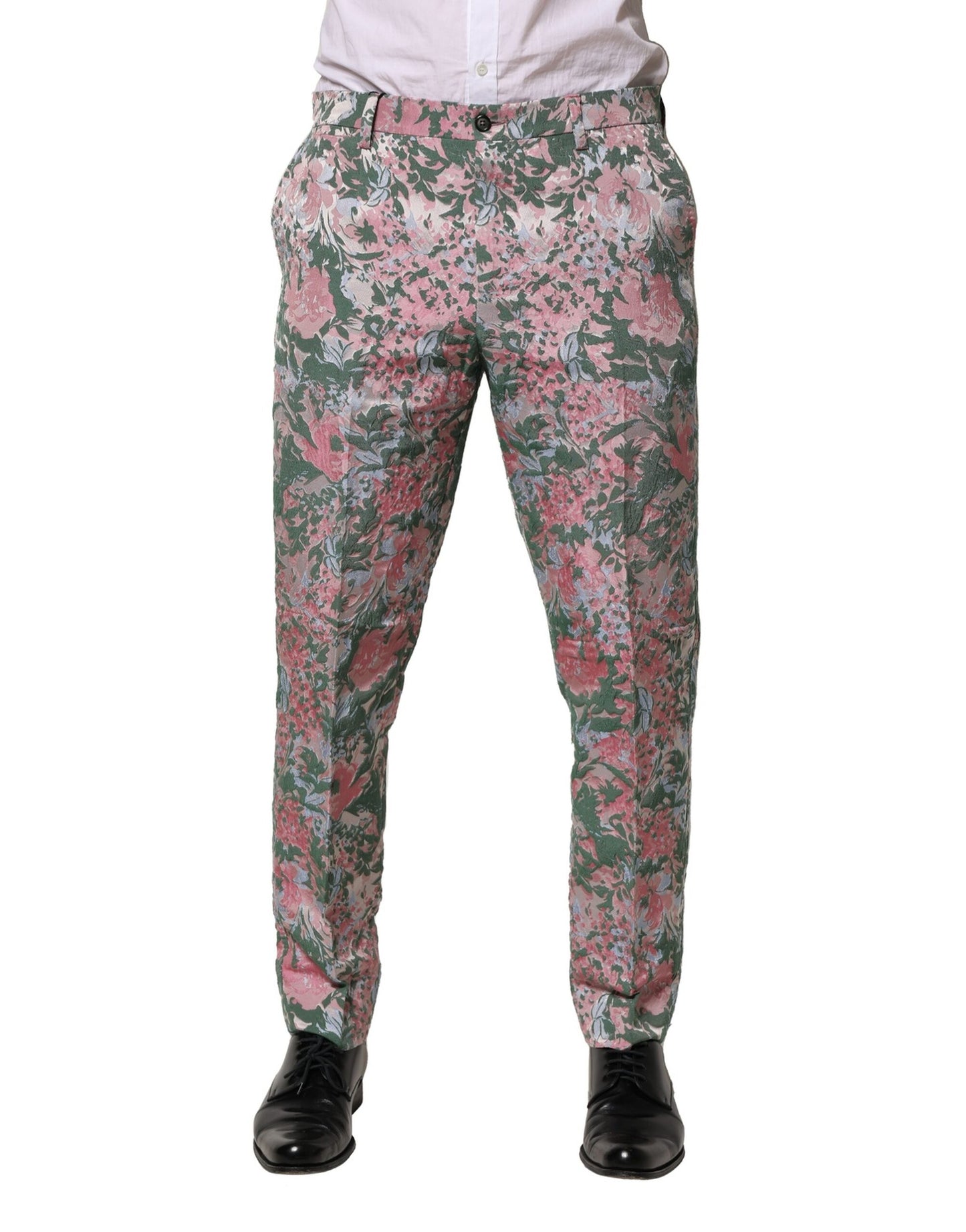 Dolce & Gabbana Multicolor Floral Jacquard Tapered Pants
