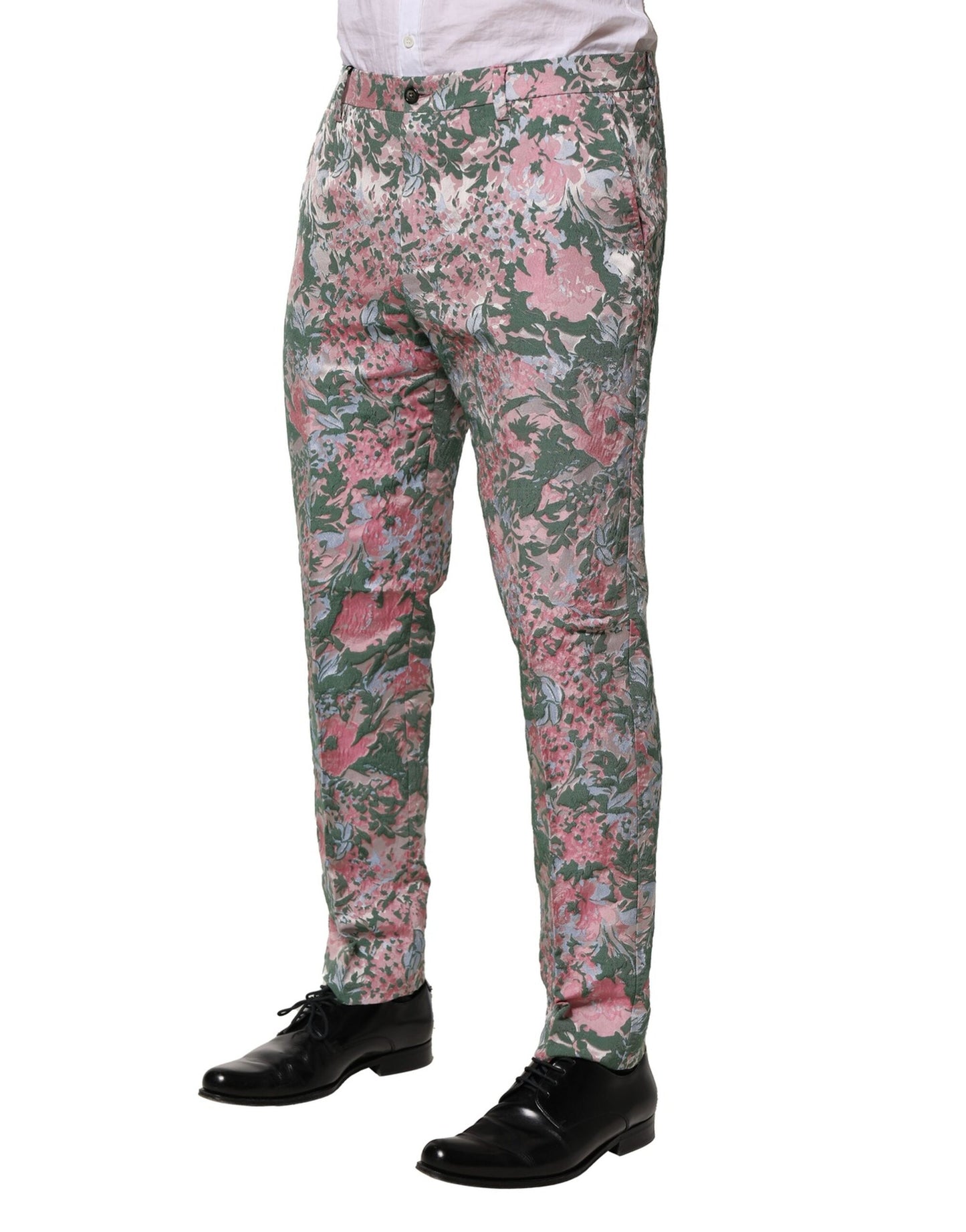 Dolce & Gabbana Multicolor Floral Jacquard Tapered Pants