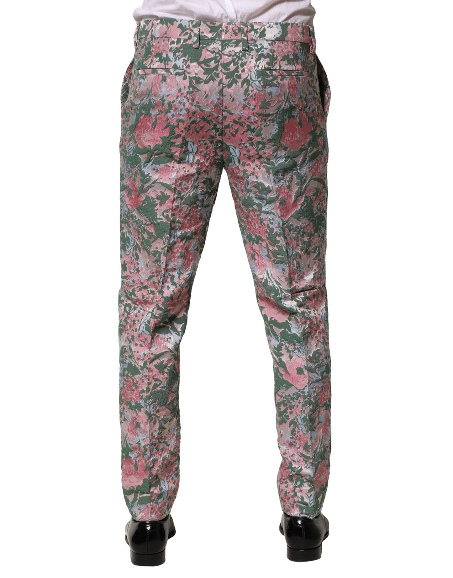 Dolce & Gabbana Multicolor Floral Jacquard Tapered Pants