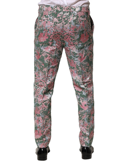 Dolce & Gabbana Multicolor Floral Jacquard Tapered Pants