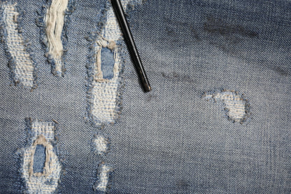 Dolce & Gabbana Blue Washed Distressed Cotton Men's Jeans