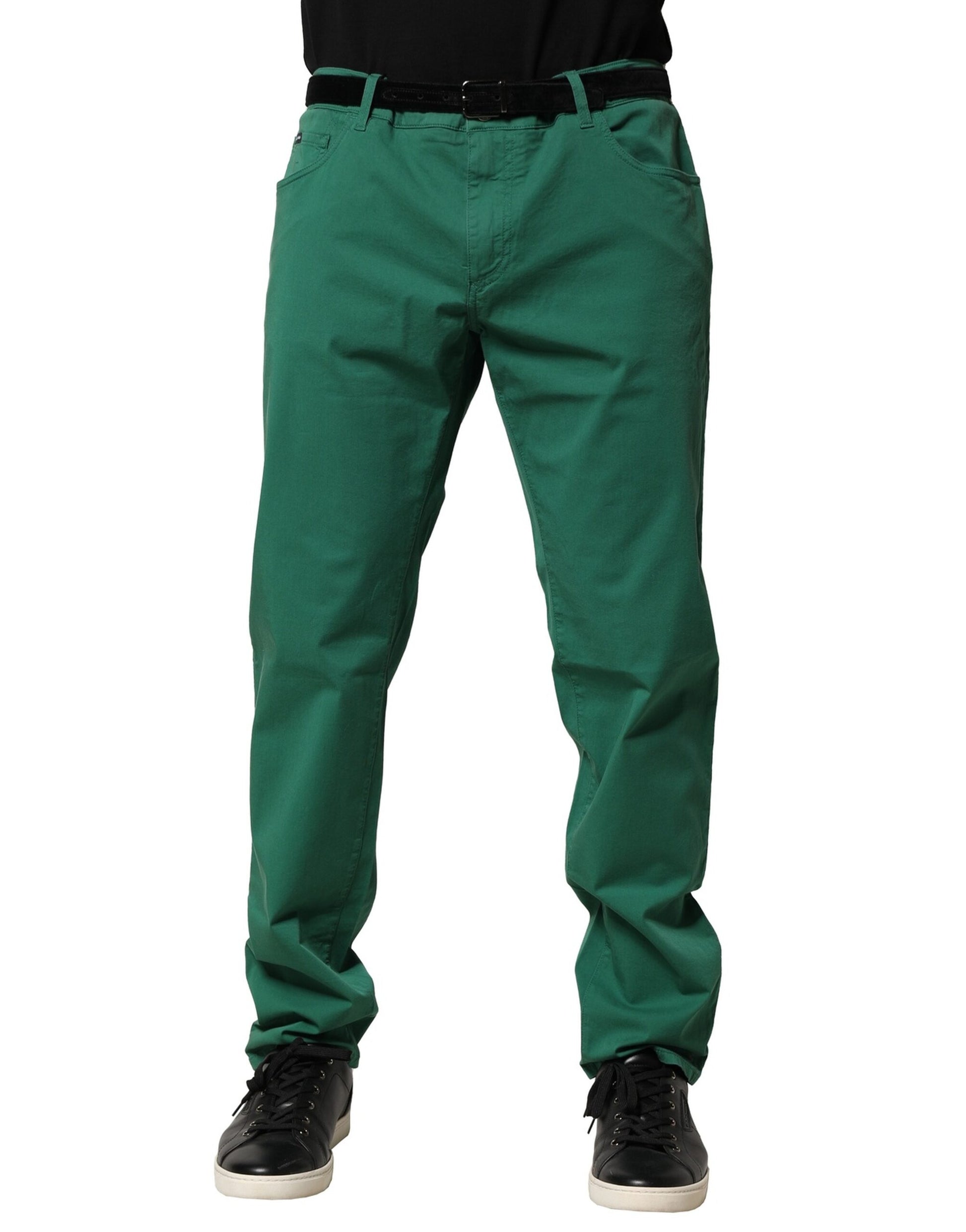 Dolce & Gabbana Green Cotton Stretch Skinny Men's Denim Jeans