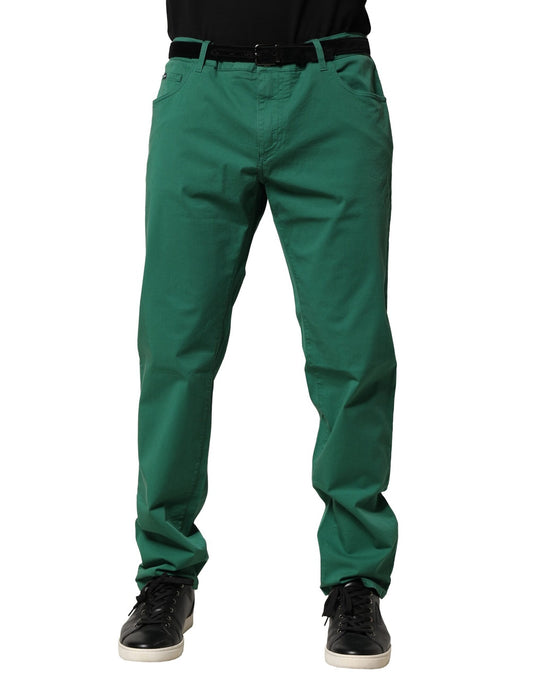 Dolce & Gabbana Green Cotton Stretch Skinny Men's Denim Jeans