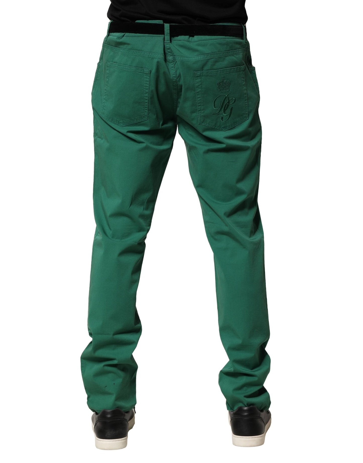 Dolce & Gabbana Green Cotton Stretch Skinny Men's Denim Jeans
