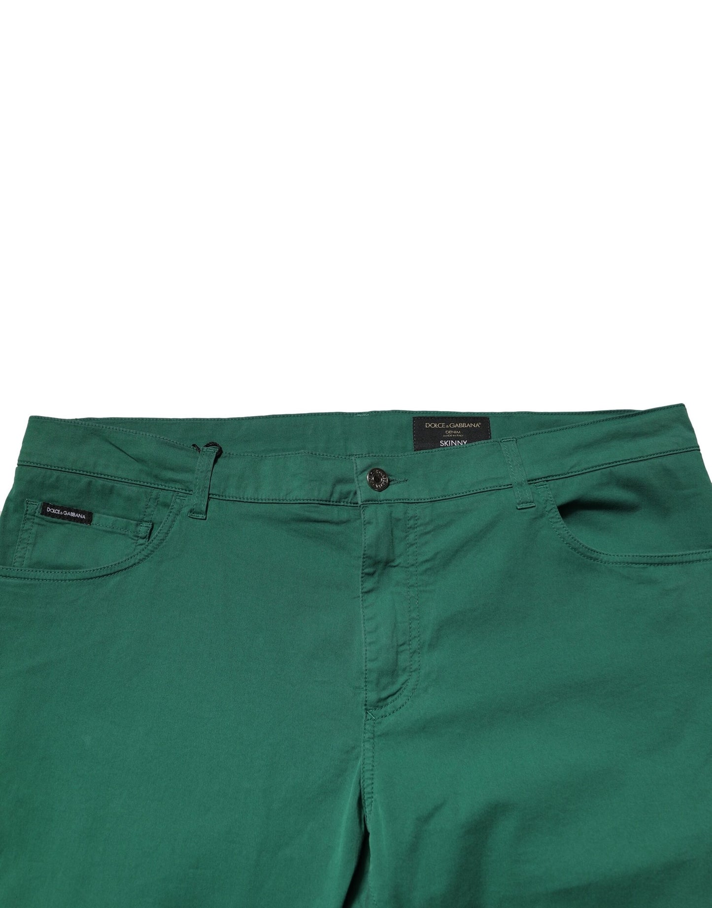 Dolce & Gabbana Green Cotton Stretch Skinny Men's Denim Jeans