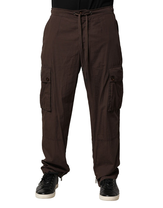 Dolce & Gabbana Brown Cotton Cargo Jogger Pants for Men