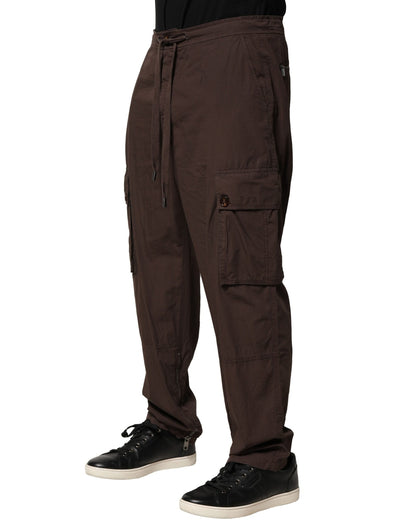 Dolce & Gabbana Brown Cotton Cargo Jogger Pants for Men
