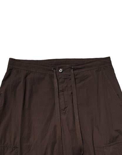 Dolce & Gabbana Brown Cotton Cargo Jogger Pants for Men