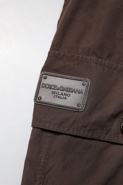 Dolce & Gabbana Brown Cotton Cargo Jogger Pants for Men