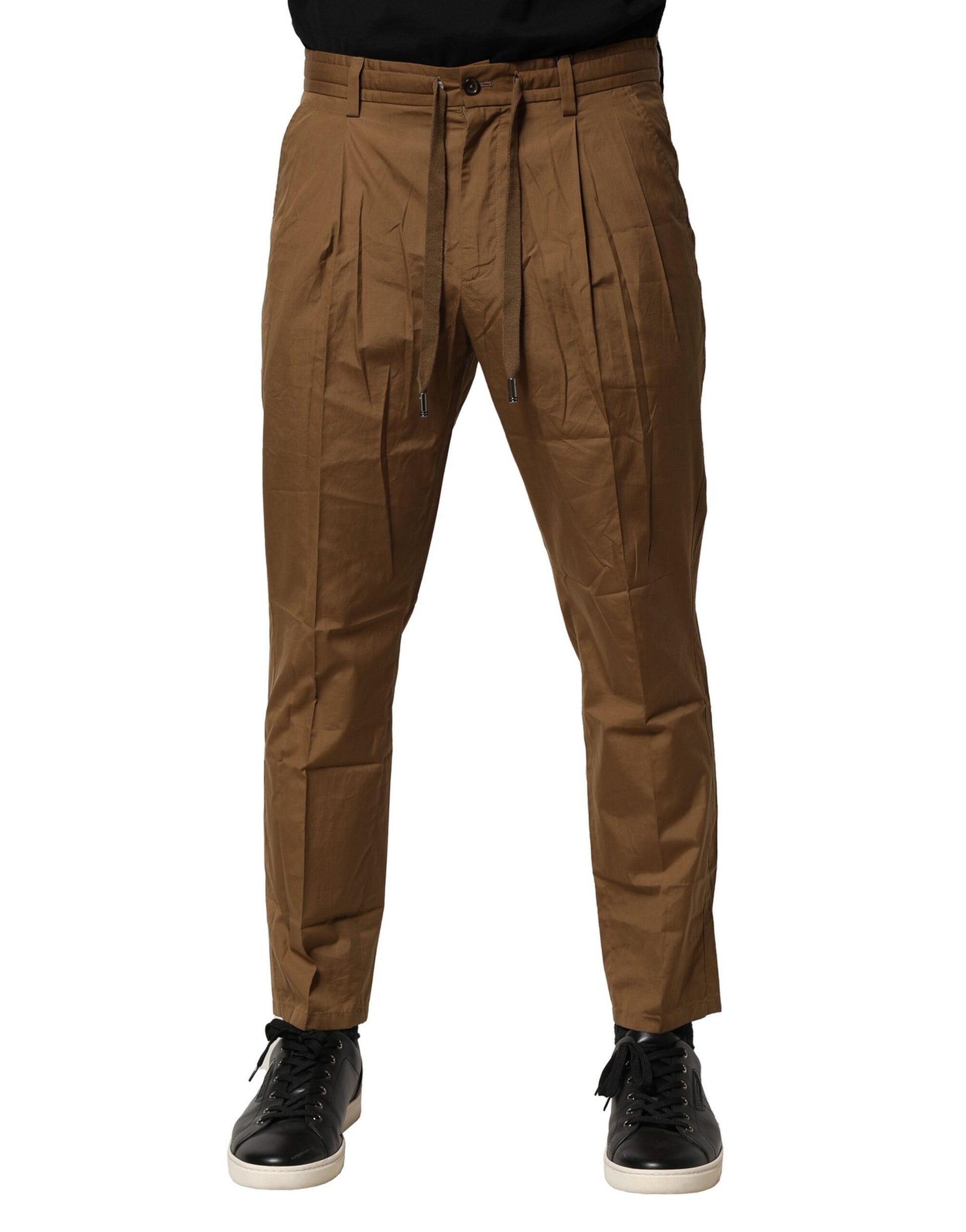 Dolce & Gabbana Brown Cotton Chino Pants for Men