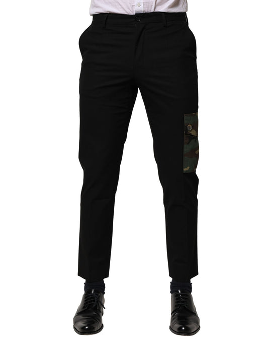 Dolce & Gabbana Black Cotton Cargo Pants for Men