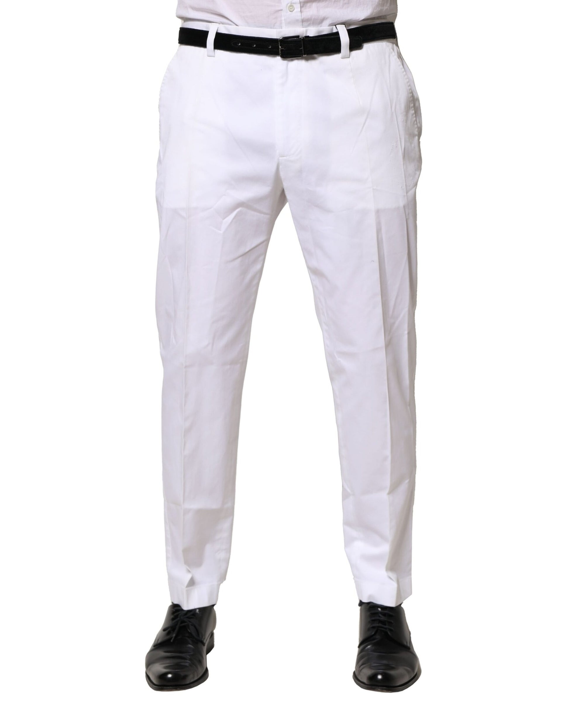Dolce & Gabbana White Cotton Dress Pants