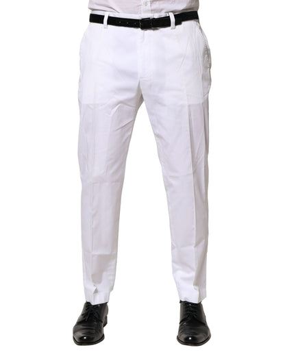 Dolce & Gabbana White Cotton Dress Pants