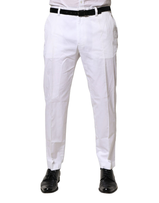 Dolce & Gabbana White Cotton Dress Pants